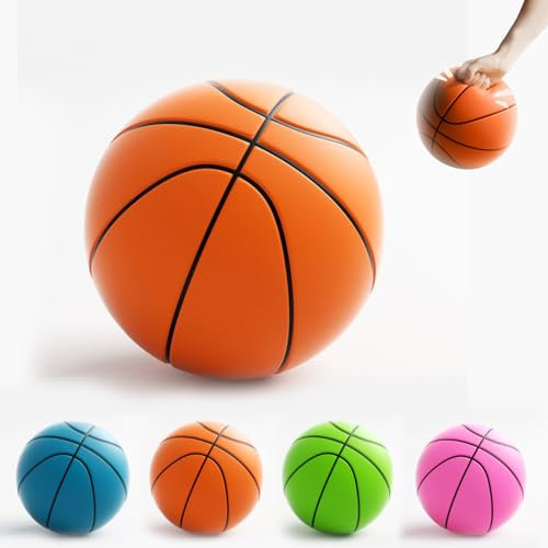 Rarapop Silent Basketball Größe 7 Leiser Schaumstoff Basketball 24CM Dribble Dream Silent Basketball Dribbling Indoor kein Ton Basketball Training für Verschiedene Indoor Aktivitäten (orange Farbe)