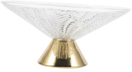 Zerodeko Obstschale Luxuriöse mit Hohem Fuß aus Glas und Großem Öffnungsdesign als Dekorative Snack und Dessertaufbewahrung Elegante Keramikschale für Küche und Büro