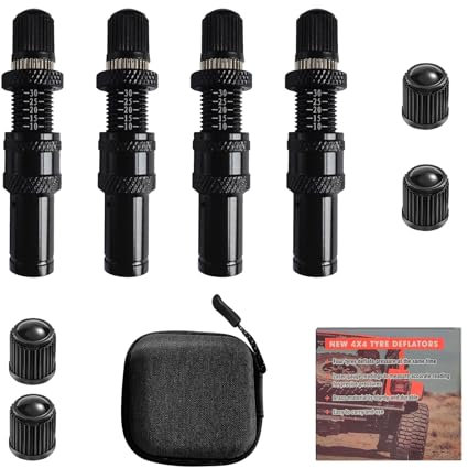 Reifen-Deflator-Ventil, automatisches Reifenablass-Set, verstellbar, Auto-Stop-Reifenablassventil, 10-30 PSI Reifendruck-Entlüftungsventil für Auto, SUV, Wohnmobil, ATV, 4 Stück