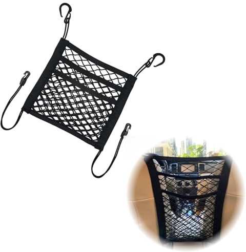 Sac en Filet de Voiture à 3 Couches, Sac en Filet pour Dossier, Barrière de Sécurité pour Animaux et Enfants, Organisateur de Dossier de Siège, Porte-Mouchoirs, Compatible avec Divers Véhicules