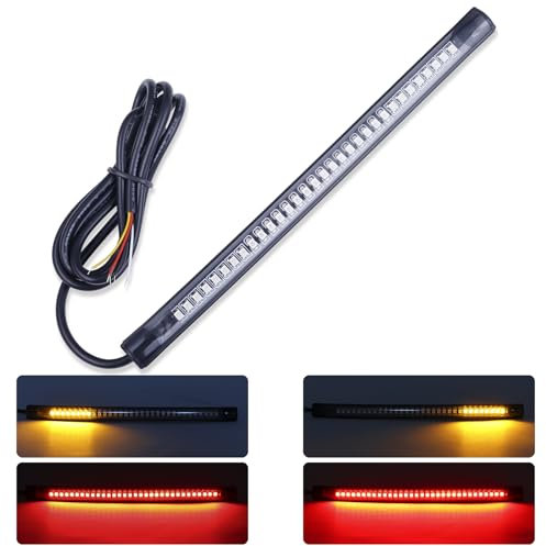 Kinstecks 32 LED Indicador de motocicleta Tira de luz LED flexible para motocicleta Luz de giro Luz de freno Luz de conducción Universal para motocicleta Scooter Harley Kawasaki Yamaha Suzuki