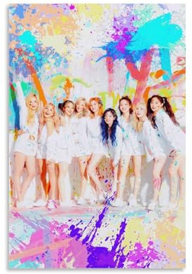 Twice Poster K-Pop, Mädchen-Poster für Schlafzimmer, Leinwandposter, Wandkunst, Dekoration, Wohnzimmer, Schlafzimmer, Dekoration, Poster, 20 x 30 cm, ungerahmter Stil