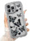 UEEBAI Wave Case for iPhone 14 Pro Max, Cute Bling Butterfly Case for Girl Women, Pretty Glitter Sparkle Stars, Clear Curvy Protective Shockproof Bumper Phone Cover - Black