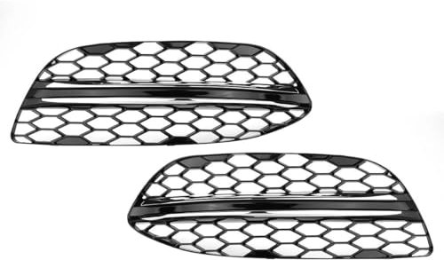 WUYDKEL Nebelscheinwerfer Gitters Kompatibel Mit Benz Für W205 C250 C300 C350 2015-2018 Frontstoßstangengrill Nebelscheinwerferrahmen Nebelscheinwerferabdeckung Verkleidung 1 Paar(Black Chrome)