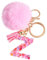 Vorysum Porte-clés rose avec lettre porte-clés fille initiale cadeau femmes porte-clés boule de poils décorer pour sac Sac à dos porte-clef gland or porte-clef femme-Z