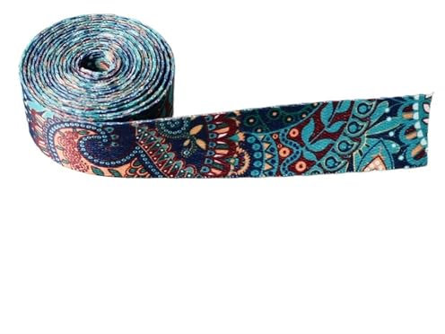 LYHYDMA Gurtband Gurtband, 4,5 m Breite, 25 mm, Gurtband, 18 Farben, Bedruckt, Gurtband, Gepäckgurt, Seil, Hundehalsband, Leine, Geschirr(Blue Ethnic Style)