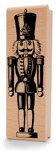NEWSTAMPS Stempel Nussknacker einzeln Motivstempel aus Holz & Gummi zum Karten und Geschenke basteln, Holzstempel für Weihnachten, Weihnachtskarte, Advent, Scrapbook, Textilstempel, Deko, Freunde