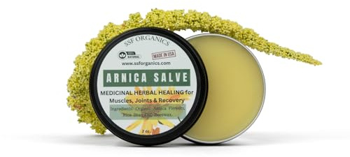 SSF Organics- Recovery and Relief- Topical Ointments and Balms- Arnica Salve | Treats Fragile Thin Skin, Bruises, Sore Muscles, Visibile Veins, Swelling, Massage, Post Workout Recovery.