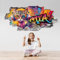 tjapalo® p98 personalisiertes Wandtattoo Graffiti Name Wandtattoo Kinderzimmer Mädchen wandtattoo Teenager Cool 3D Wandsticker Kinderzimmer Name Wandtattoo Katze Kinderzimmer