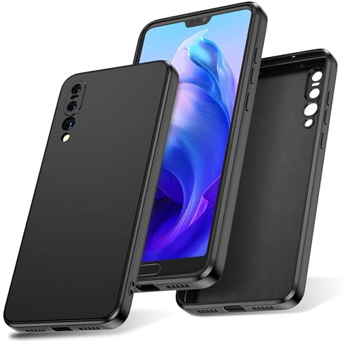 Watana Cover per HUAWEI P20 Pro Custodia in Silicone, Custodia Antiurto Case Sottile in Silicone TPU con Strato Interno in Fibra per huawei P20pro, Nero