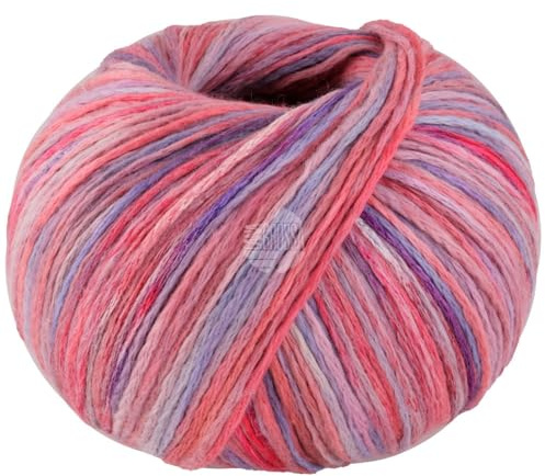 LANA GROSSA Cotonella Multi | Weiches, bedrucktes Kettengarn aus unmercerisierter Pima Baumwolle mit kleinen Glanzlichtern | 75% Baumwolle & 25% Polyacryl | 100g Wolle, Stricken | 270m Garn FB 102