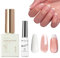 French Manicure Nail Polish Kit,Jelly Nude and White Polish Set - Jelly Nude Gel Varnish with White Gel Liner Polish Set Painted - French Tip Nail Varnish Long Lasting UV Lamp Required