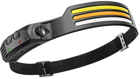 CHENRI WavePro 230° Ultra-Light Motion-Sensing Headlamp - 2025 New Rechargeable Headlamp, LED-Stirnlampe mit Bewegungssensor, LED Kopflampe mit 10 Lichtmodi 230 Grad Bewegungsmelder für Laufen Angeln