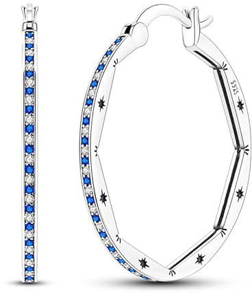 Parmuz Ohrringe aus 925er Sterlingsilber, große Creolen, Stern, Mond, Schmetterling, Zirkonia, dünne, runde Creolen für Damen