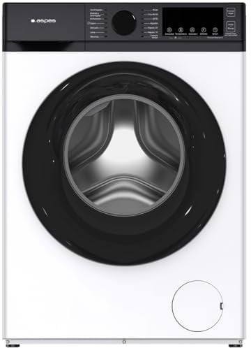 Aspes Lavadora 8Kg Carga Frontal Blanco AL8202AIDV. 1600W, 1200rpm, Motor Inverter, 11 Programas, Función Stop&Go, Tambor Diamante, Clase de Eficiencia Energética A