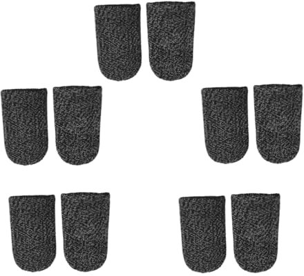 POPETPOP 10stücke Teiliges Finger Cover Zum Gaming Atmungsaktive Elastische Fingersleeves Aus Dünnem Kupferfasergewebe Schwarz Einheitsgröße Reibungsarme Touchscreen-abdeckung Für Komfortab