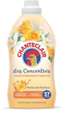 Chanteclair - Assouplissant Linge Concentré Perles de Parfume, Fleurs d'Oranger et Narcisse, Fraîcheur très Longue Durée, Libération Progressive Jusqu'à 100 Jours, 57 lavages - 1140 ml