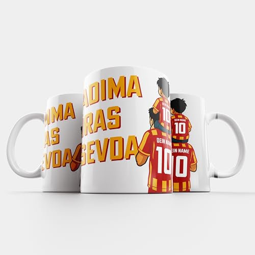 GS Tasse mit Wunschname für Gala Fans isim soyisim Geschenk sari Kaffeetasse Kahve Cay Bardagi baba ogul (Evladima Miras Bu Sevda)