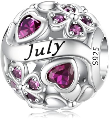 HappyStar Vierblättriges Kleeblatt Anhänger 925 Silber Bead Charms für Damen Glücksbringer Schmuck Geschenk Geburtsstein Charm mit Cubic Zirconia Kompatibilität Pandora Europäische Armband