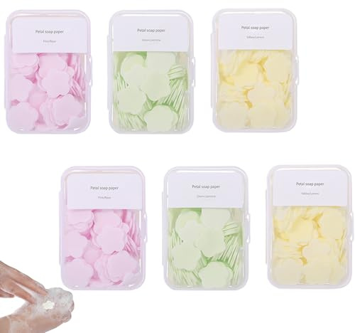 600 Stück tragbare Mini-Seifenblätter – parfümiertes Einweg-Handwaschpapier, reisefreundliche und wasserlösliche Seife für Camping, Wandern und Outdoor