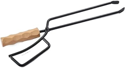 RRYPBOVG Feuerhaken Grill-Carbon-Clips, Grillkohle-Klemme, Entenschnabel-Carbon-Zange, Brennzange, Holzkohle-Clips, Massivholzgriff, Carbon-Clips(Brown)