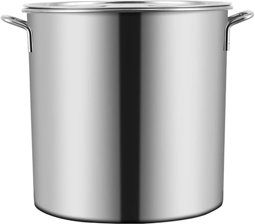 Pentola professionale in acciaio inox da 100 l con coperchio, adatta a tutte le fonti di calore, adatta a tutte le fonti di calore, grande pentola da 50 x 50 cm, ideale per zuppe e brodi