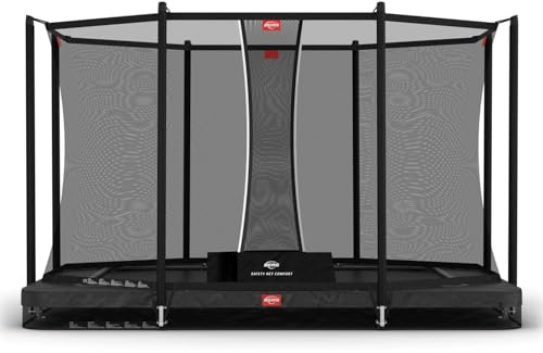 BERG Ultim Favorit InGround Trampolin rechteckig | Mit Sicherheitsnetz Comfort | AirFlow Sprungtuch | UV-beständige Randabdeckung | Mit Sicherheitsnetz