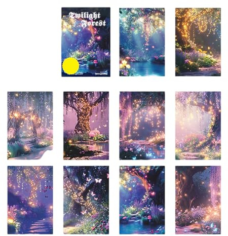 10 Blatt Aufkleber der Serie „Wälder “, Szenenaufkleber, Landschaft, ästhetisches Scrapbooking Zubehör für Erwachsene und, Landschaft