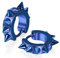 JewelryWe Schmuck Punk Creolen Ohrringe, Edelstahl Spike Spitzen Nieten Hip-Hop Huggie Hoop Klappcreolen Plug Piercing Clip Ohrstecker Gothic Blau