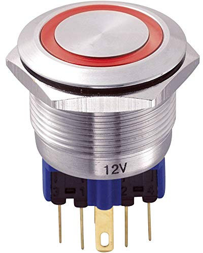 TRU COMPONENTS GQ22-11E/R/12V 701776 250V/AC 5A 1 x On/(On) IP65 Rückruf 1 Stück