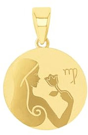 Amor Motivanhänger Unisex Damen Herren Anhänger, Gold, Jungfrau, Kommt in Schmuck Geschenk Box, 2020786