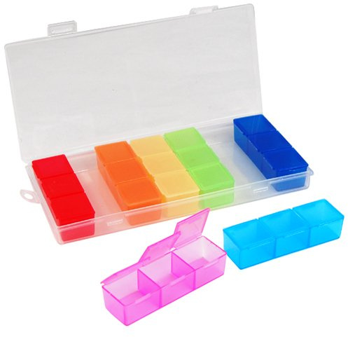 Accessotech 7 Day Pill Mini Box Tablet Holder Medicine Dispenser Organisers Travel Case Week