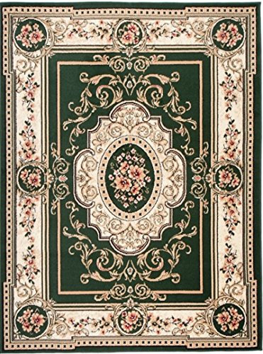 Carpeto Orientteppich Teppich Grün 300 x 400 cm Medaillon Muster Kurzflor Verona Kollektion