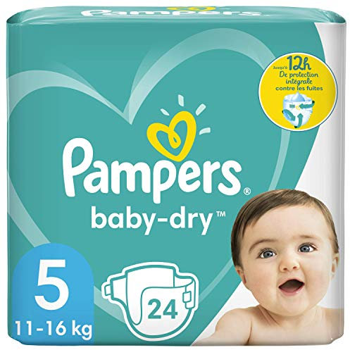 Pampers Baby Windeln Größe 5 (11-16kg), 24 Stück, bis zu 12 Stunden Rundum-Auslaufschutz