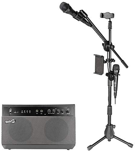 RockJam Premium Performer 100W Bluetooth Karaoke Machine and PA System with Two Karaoke Microphones