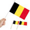 Anley Lot de 12 Mini Drapeaux de Belgique - Petits Drapeaux Miniatures à la Main - Résistants à la décoloration et aux Couleurs Vives - 12,7x20,3 cm - avec mât Solide et Haut de Lance