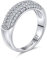 Personalisiertes Micro Pave AAA Zirkonia Cocktail Jubiläum CZ Pave Jubiläum Statement 1/2 Eternity Dome Ehering Ring für Frauen .925 Sterling Silber anpassbar