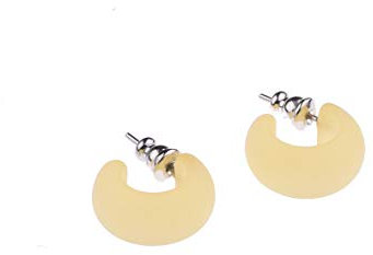 Adi Modeschmuck Creolenohrstecker Gitte, leichter Ohrstecker aus echtem Polaris mit einem Stift aus Chirurgenstahl (Beige)