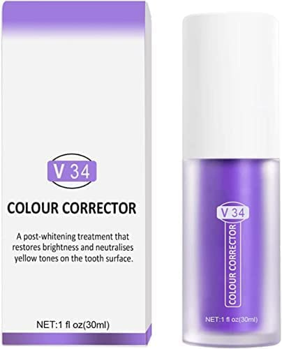 Zahnreinigungs Zahnpasta, V34 Color Corrector Teeth Whitening Sensitive Teeth Zahnpasta, Intensive Fleckentfernung Whitening-Zahnpasta