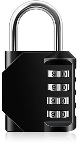 4 Digit Padlocks Locker Padlock for Gym Locker, Weatherproof Outdoor Padlock for Fence gate, Shed, Garage, Shed, Backyard, Hasp Locker