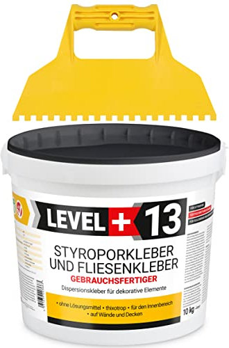 Styroporkleber 10kg + Kunstoffzahnspachtel, Korkkleber Renoviervlies Dispersionkleber Flisenkleber Montagekleber SET RM13 KW