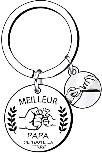 LKJHGF Cadeau de Papa Porte clés Papa Meilleur Papa Cadeau Papa, Porte-clefs Papa,Cadeau Baptême, Cadeau Homme,Porte-clés Hommes Cadeau de Fête des Pères (1)