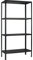 SCHULTE Regalwelt Steckregal mit 4 PowerMAX Fachböden, 65 kg Tragkraft, 180x80x40 cm (HxBxT), schwarz-Struktur, Lagerregal, Werkstattregal, Kellerregal, Garagenregal, Metallregal