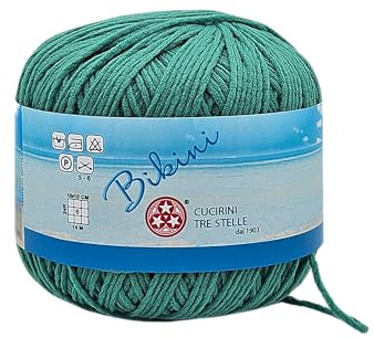 Filato per costumi da bagno, filato per bikini, filato elasticizzato per bikini ad uncinetto 50gr (Verde)