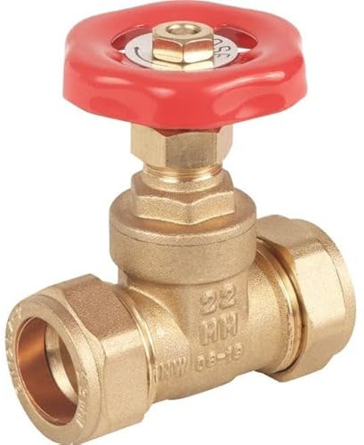 22 mm Absperrschieber – Messing-Kompression