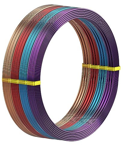 131ft/ 40m Color Aluminum Craft Wire, Thin Metal Wire for Craft, 18 Gauge 1mm Flexible Bendable Metal Wire for Jewellery Making, Floral Making, Sculpting, Wrapping and DIY Crafts