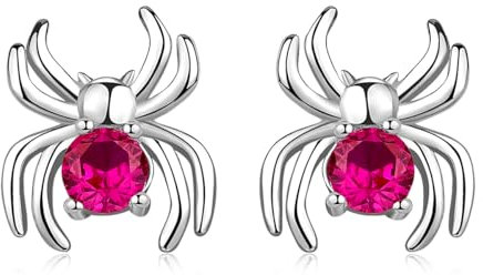 Spinnen Ohrringe für Damen 925 Sterling Silber Zirkonia Spinnen Ohrstecker Halloween Party Schmuck Kürbis mit lächelndem Gesicht für Damen, Mädchen, Teenager