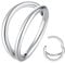 Popuhoops 18G 7mm Doppel Hoop Nasenring Silber 316L Chirurgenstahl Knorpel Ohrring Septum Schmuck Nahtlose Scharnierende Clicker Segment 18 Gauge Conch Daith Tragus Helix Rook Piercing Lippenring