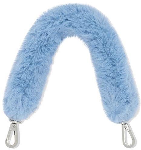 Expatrié Taschengurt zum Wechseln Kurz Blau - Vivienne - Flauschiger Tragegurt für Taschen - Handtasche Bauchtasche Umhängetasche - Fake Fur Gurt als Taschenhenkel & Accessoire