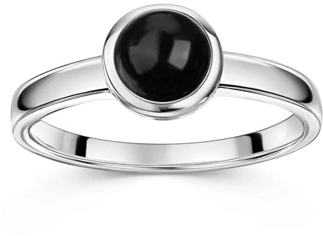 Materia Edelstein Ring Silber 925 Onyx schwarz SR-22-56